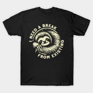 I Need A Break // Vintage Lazy Sloth T-Shirt